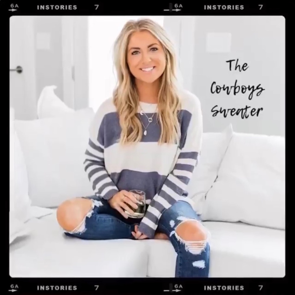 Pink Lily Living My Best Style The Cowboys Sweater